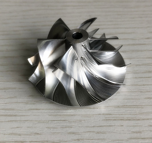 TF035 13T 38.35/51.00 mm 6+6 Blade Performance Billet Compressor Wheel