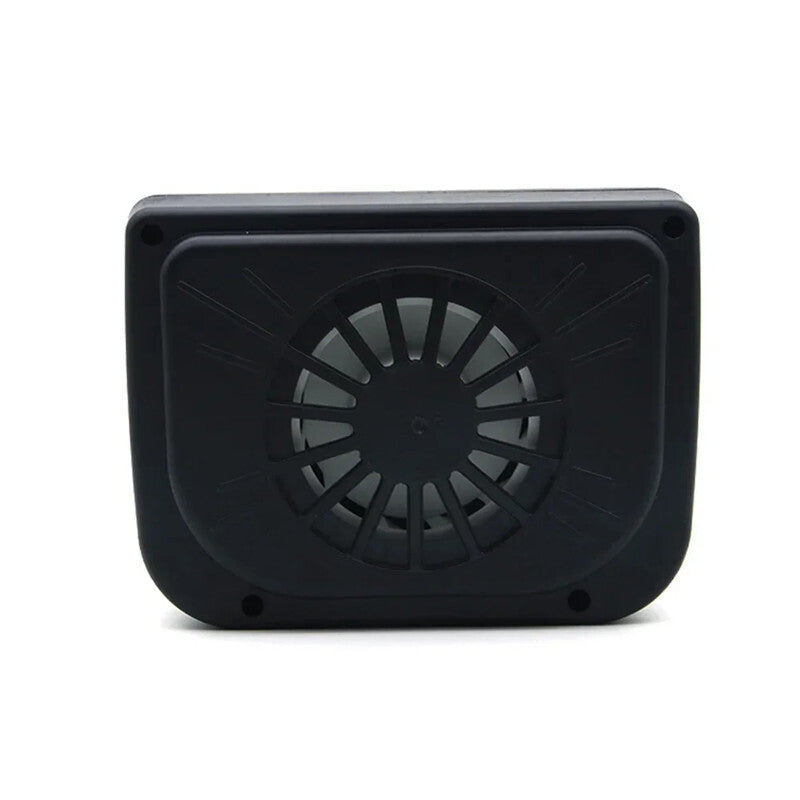 Black Car Solar Powered Window Ventilation Fan Vent Cooling Air Circulator Tool