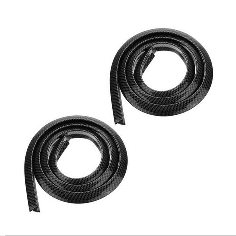 2Pc Carbon Fiber Car Wheel Protector Edge Extension Trim Strip Tire Eyebrow Pad