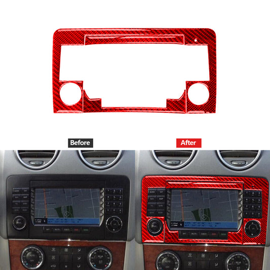 Red Carbon Fiber Navigation Panel Type B Cover for Mercedes Benz M-class 2006-11