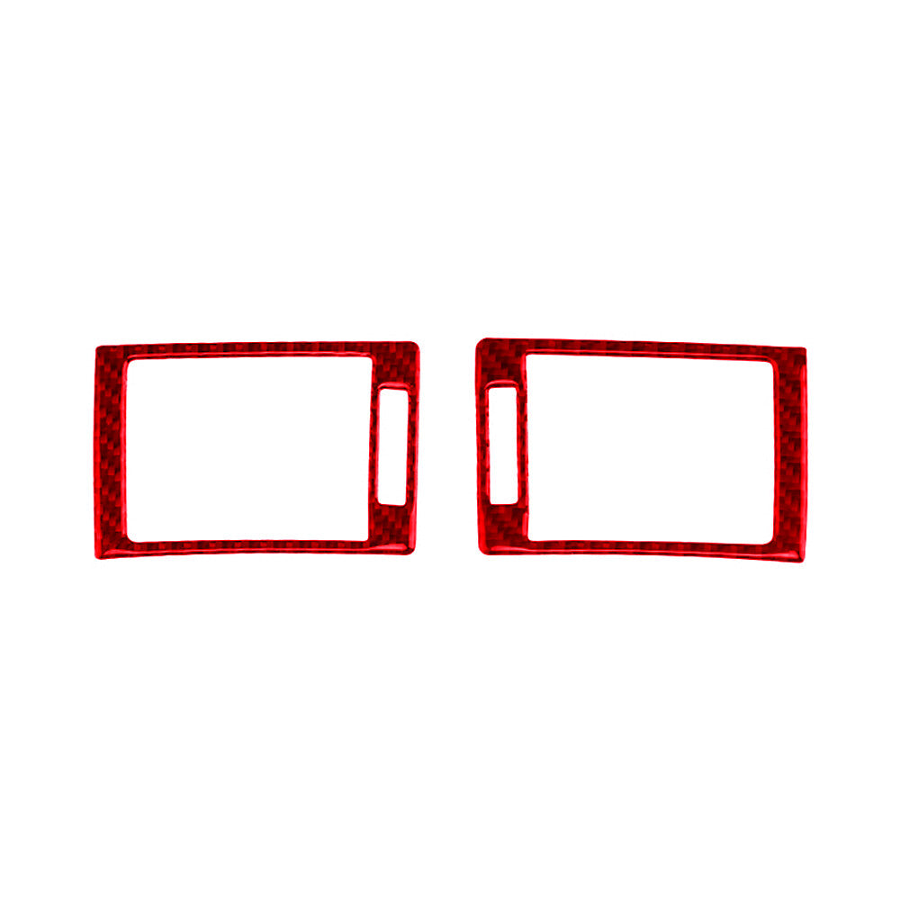 2X Red Left & Right Air Outlets Panel Trim Carbon Fiber for Audi for A4 S4 2005-2008
