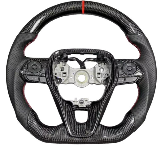 Leather Steering Wheel for Toyota for Camry Rav4 for Corolla 2018-UP Carbon Fiber