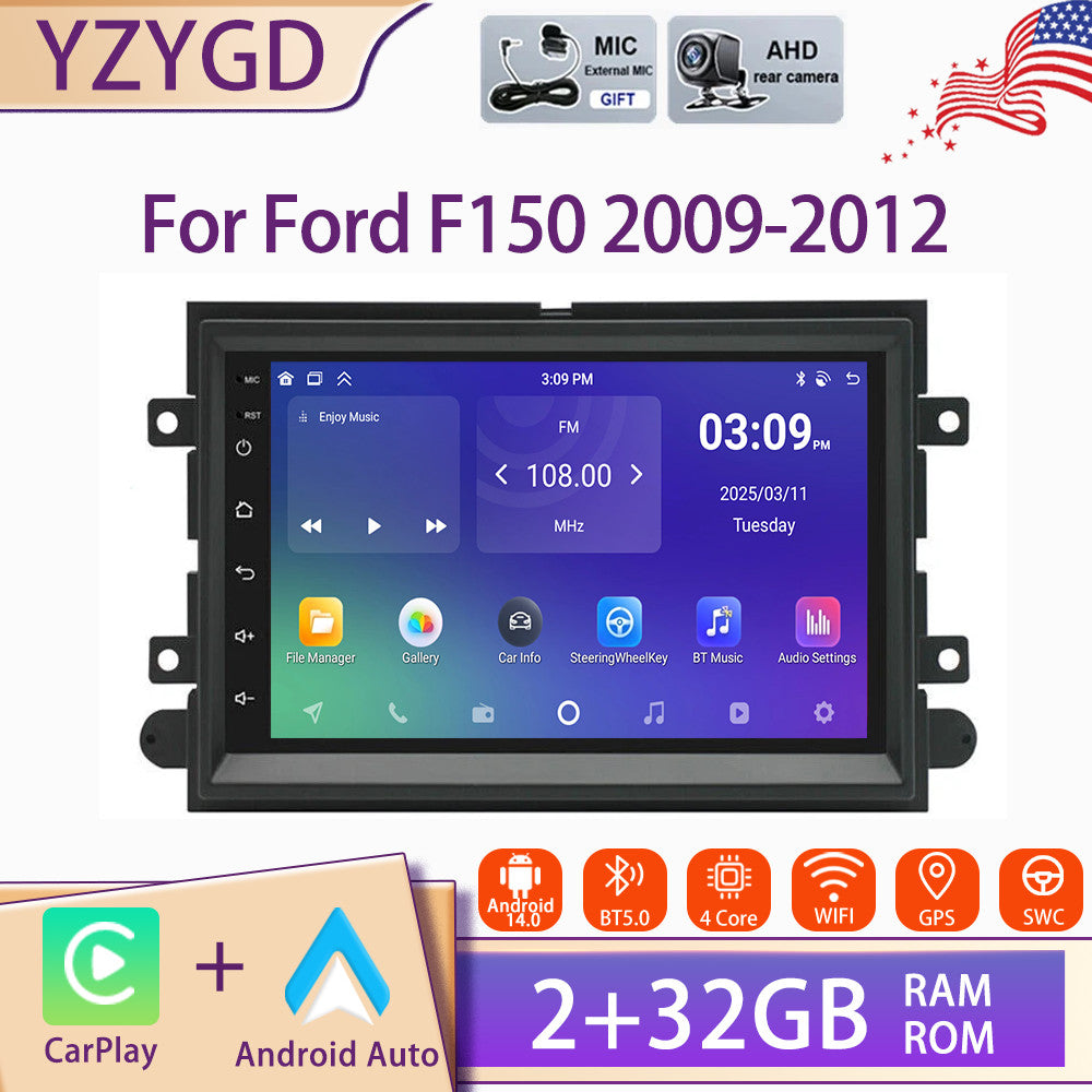 7 Android 14 Carplay Car Radio for Ford F-150 2009-2012 Stereo GPS Navi 2+32GB