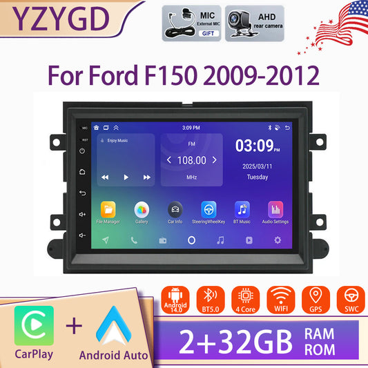 7 Android 14 Carplay Car Radio for Ford F-150 2009-2012 Stereo GPS Navi 2+32GB