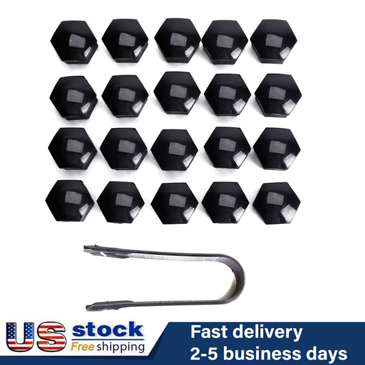 20x 17mm Car Auto Wheel Lug Bolt Nut Cover Caps Tool Protector Black Universal