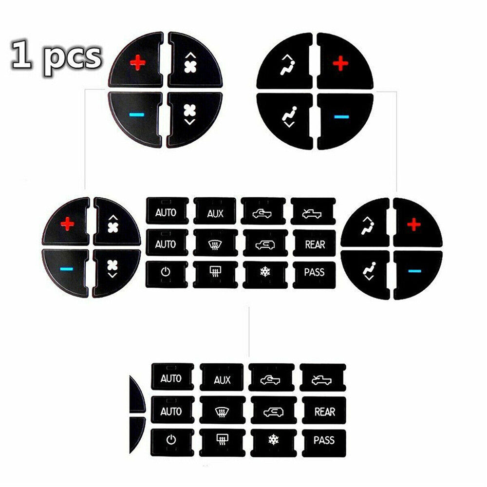 Climate Control Button Stickers Replacement for Chevrolet HVAC 2007-2013