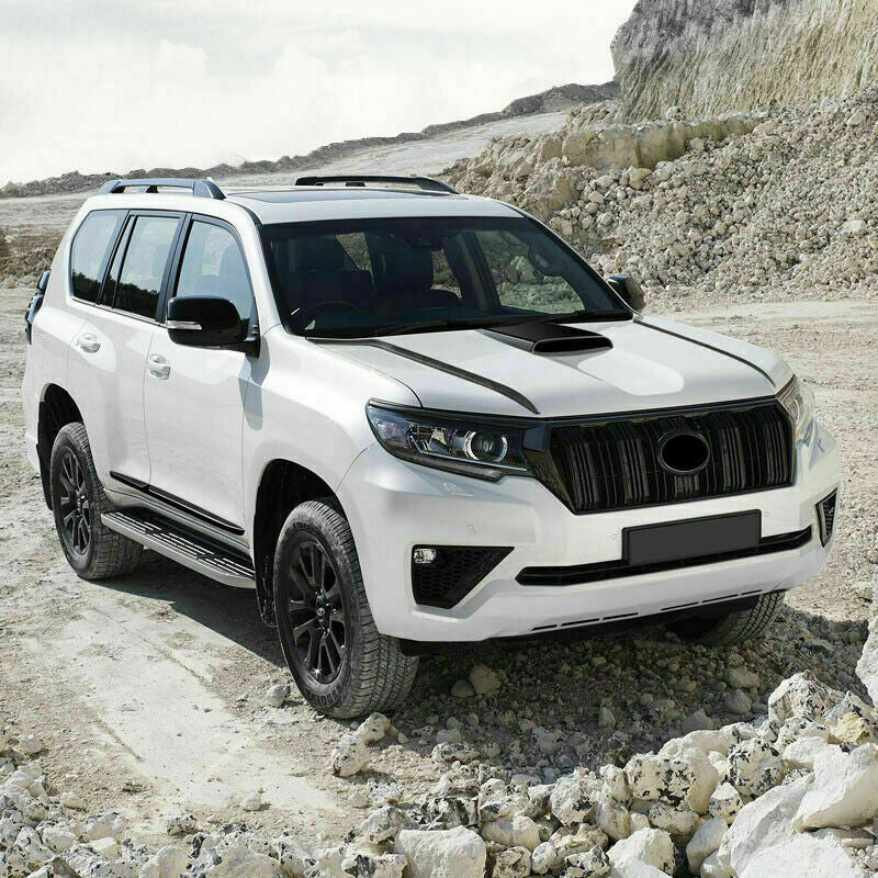 Glossy Black Grille Bumper Center Grill Replace for Toyota Prado FJ150 2018-2021