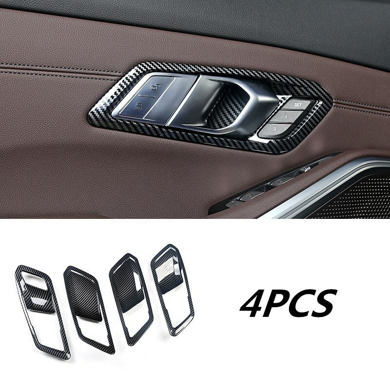 for BMW 3 Series G20 2019 2020 Carbon fiber Interior Door Handle bowl Panel trim