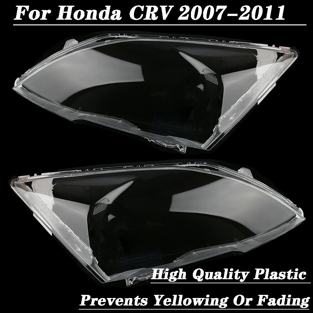 A pair of clear lens covers for the front camera of the headlights for Honda CRV 2007-2011 (L+R).