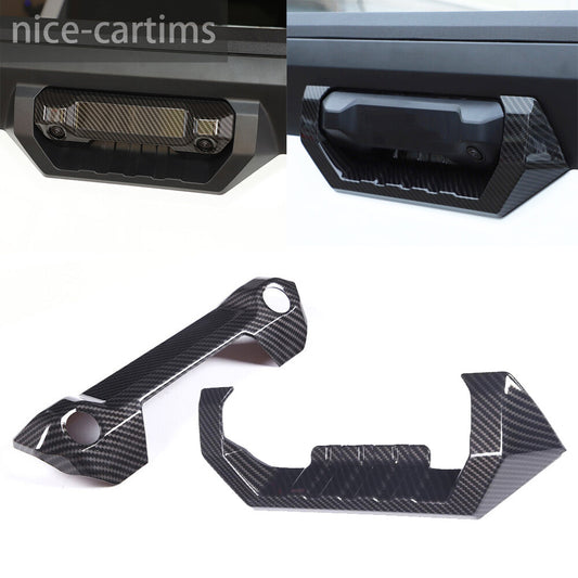2Pcs Carbon Fiber ABS Rear Tailgate Handle Panel Cover For Toyot@ Tundr@ 2022-23