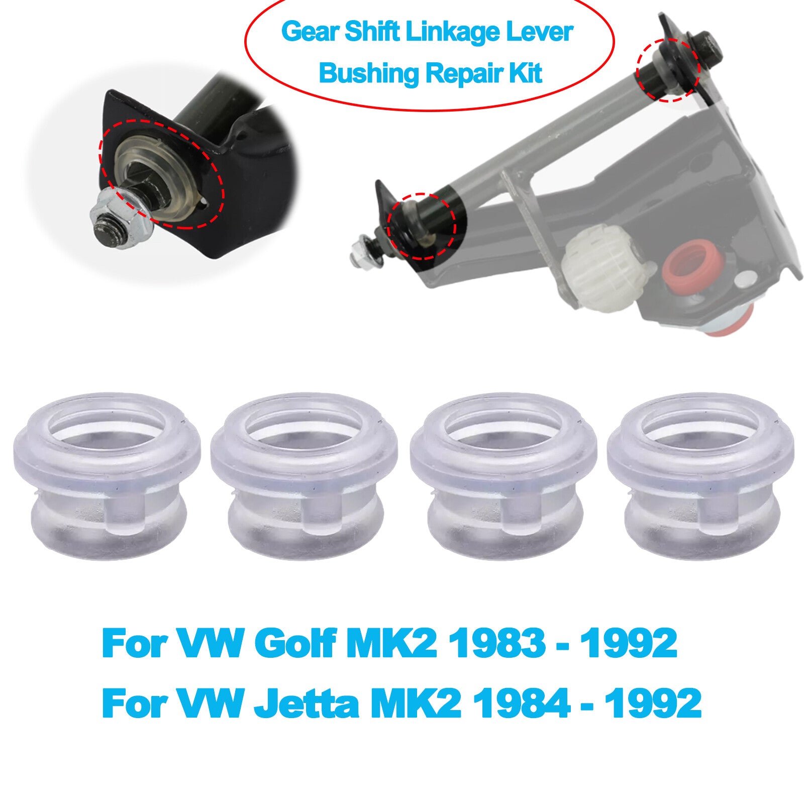 4Pcs for VW for Jetta for Golf Bearing Block Gear Shift Linkage Lever Bushing Repair Kit