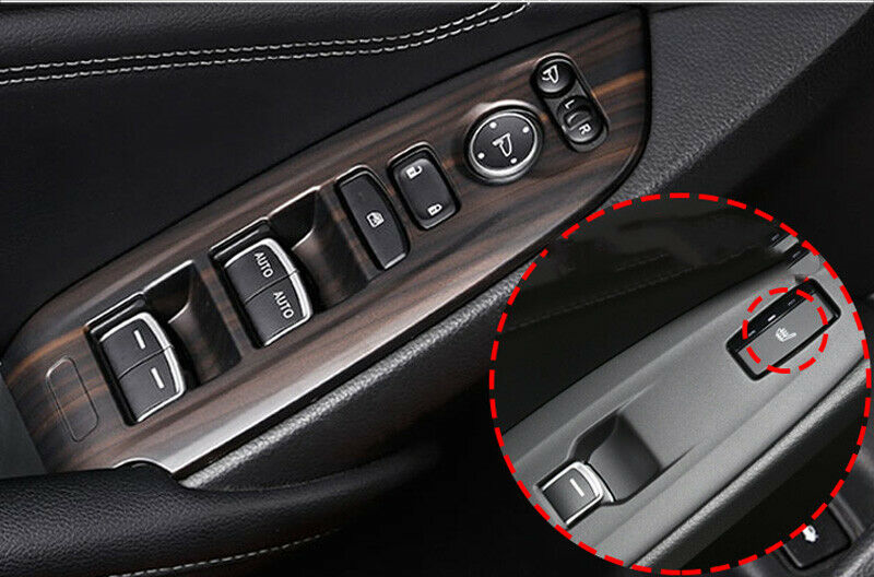 for Honda Accord 2018-2022 Wood Grain Window Lock Lift Switch Button Panel Trim