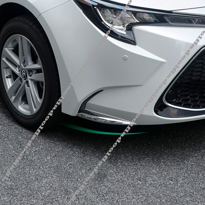 for Toyota for Corolla 2019-2023 Chrome Front Bumper Side Spoiler Lip Molding Cover