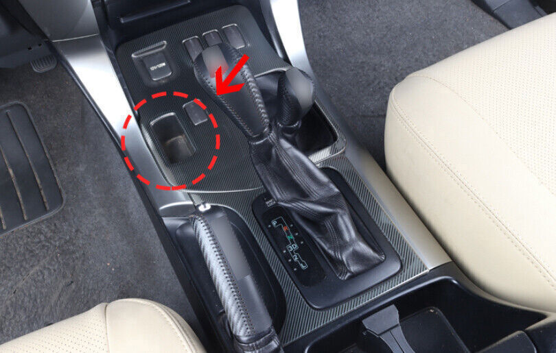 2X Carbon Fiber Steel Central Console Gear Shift Trim for Toyota Prado FJ 03-09