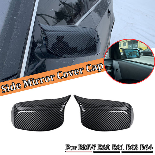A pair of carbon fiber mirror protective cases, Model M, suitable for 2003-2008 for BMW E60, E61, E63, E64