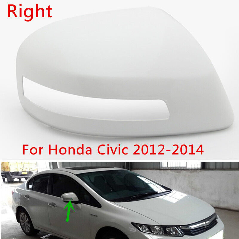 White Right Side Rearview Door Mirror Cover Cap Shell for Honda for Civic 2012-2014