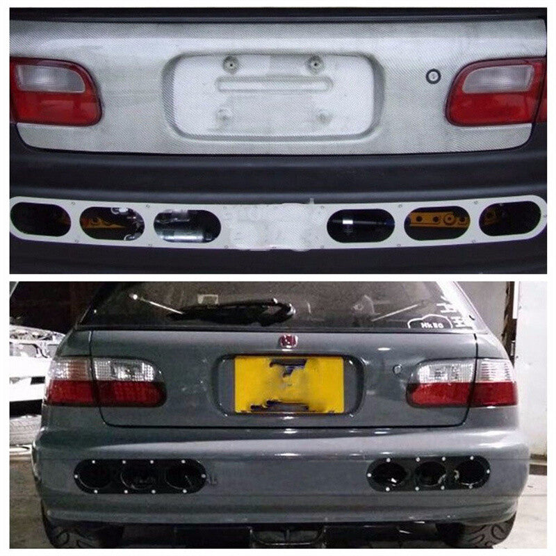 2pcs Universal Aluminum Rear Bumper Race Air Diversion Diffuser Panel Kit Purple