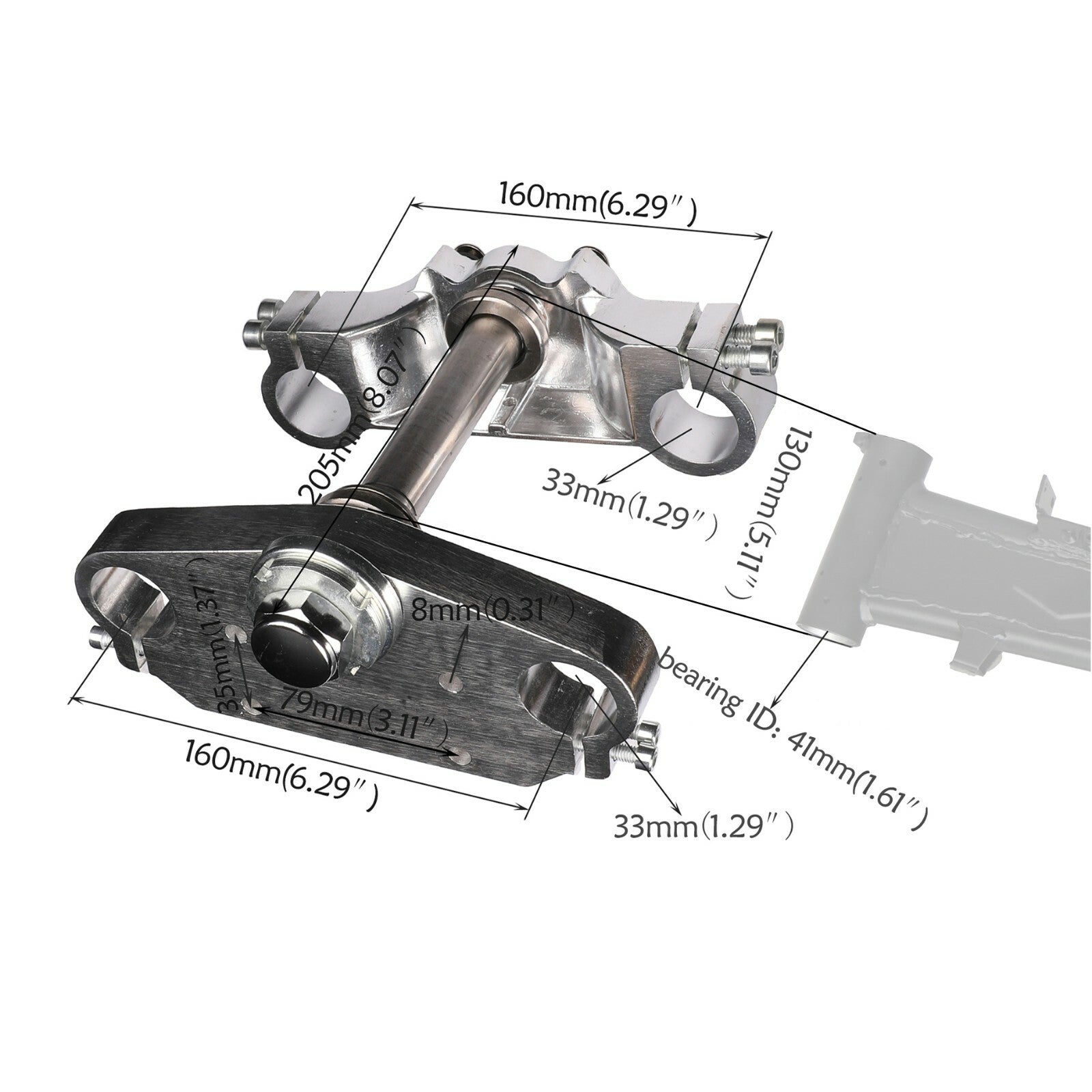 Three-axis front fork suspension suitable for Dirt Pit bicycles 110cc, 125cc, and 150cc. (Taodao brand)