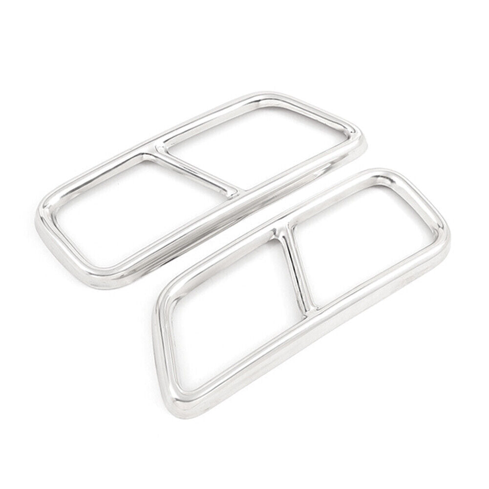 Steel Rear Exhaust Muffler Tail Pipe Cover Trim Fit for Cadillac XT5 16-2020 Silver