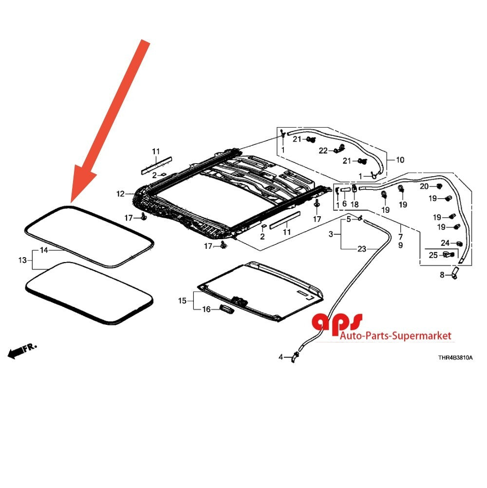Suitable for 2007-2013 for Acura MDX sunroof glass Weatherstrip seal