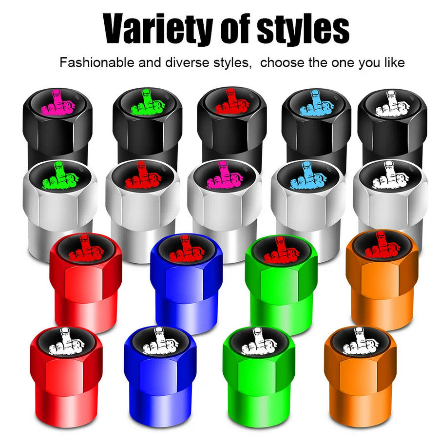 4-piece car tire valve cover rod air dust cover black bullet for Peugeot