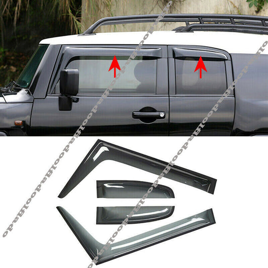 4P for Toyota FJ Cruiser 2006-2020 Door Window Vent Visor Sun Rain Guard Shade
