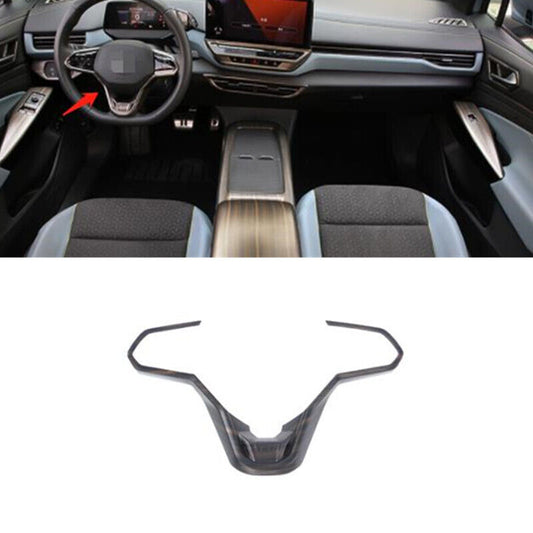 Wood Grain Car Steering Wheel Decor Cover Trim for Volkswagen ID.4 2021-2023