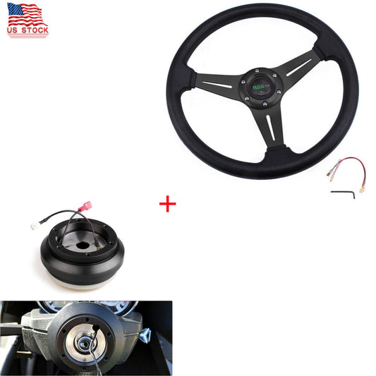 Racing Car Steering Wheel + Short Hub Adapter Boss Kit for Honda for Civic EG 90-97