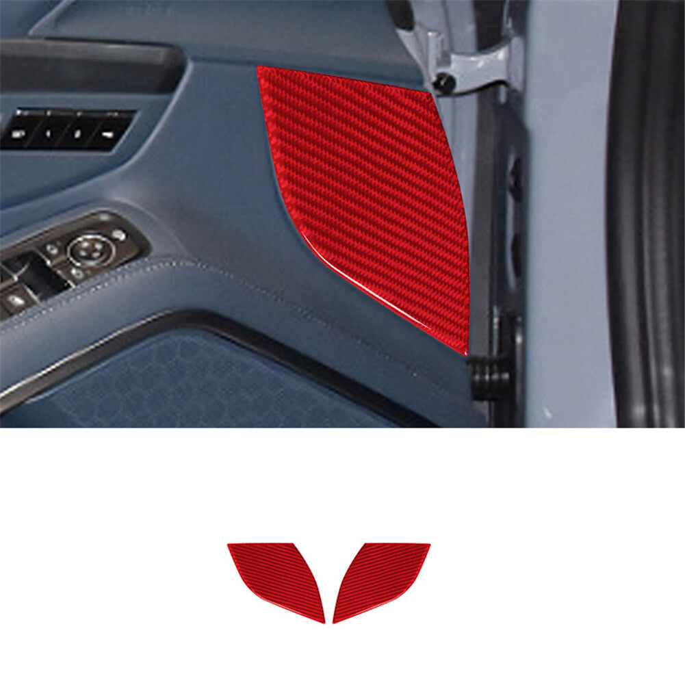 2Pcs Carbon Fiber Interior Door Panel Cover Trim for Porsche 718 2016-2022