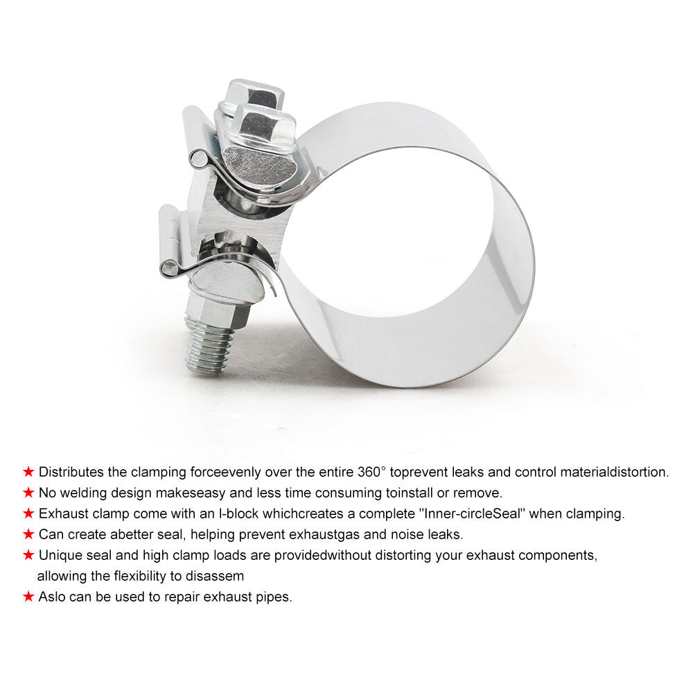 5-inch Butt connector with clip, exhaust muffler clip, 2-piece exhaust pipe clamp