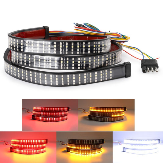 624 LED Rows Truck Strip Tailgate Light Bar Reverse Brake Tail Signal Lamp 604