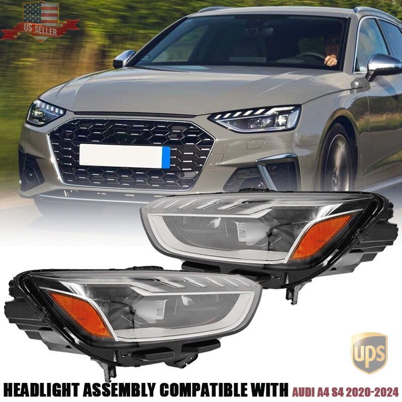 For 2020-2024 for Audi A4 2.0L S4 3.0L LED Headlight Assy Driver Passenger Side