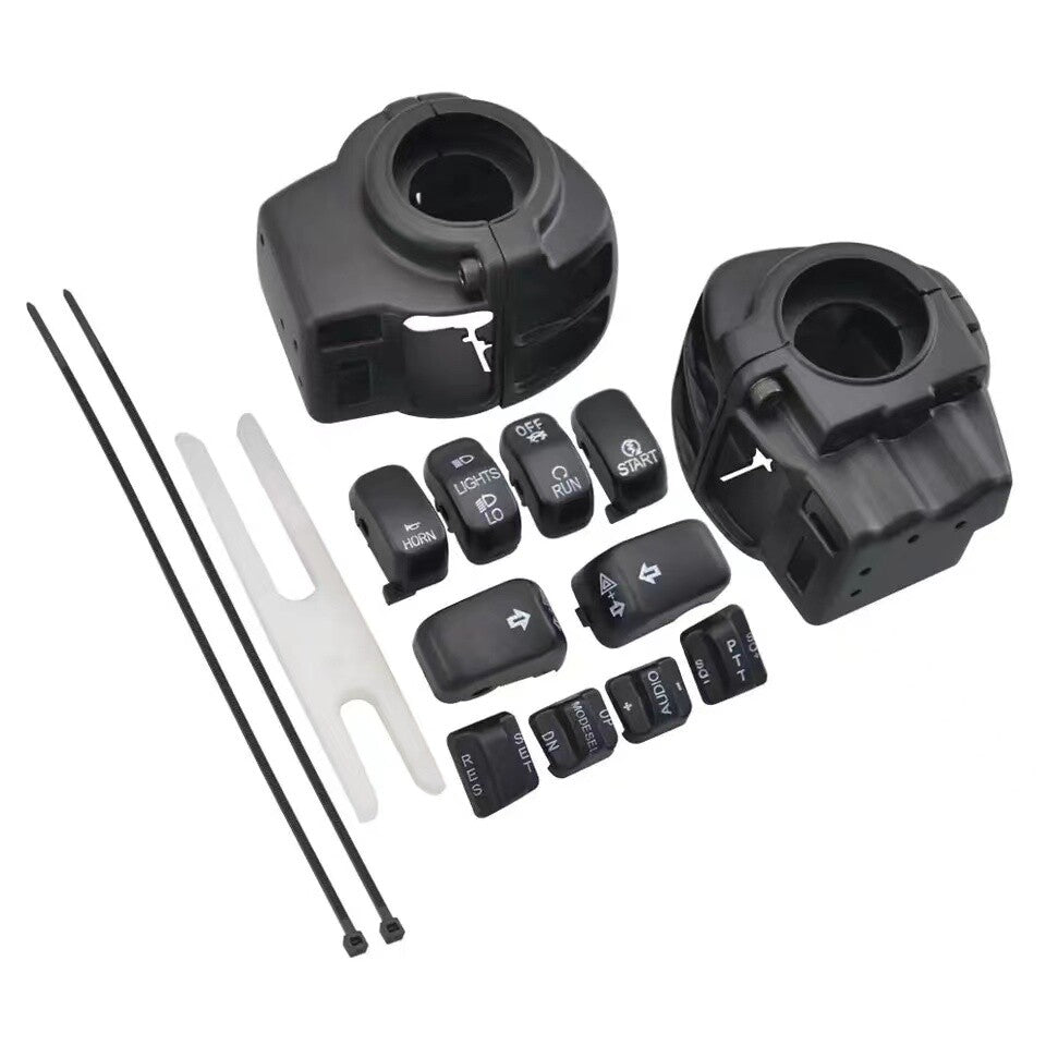 Black Switch Cap kit Hand Control Switch Housing Cover for Harley Touring 96-13