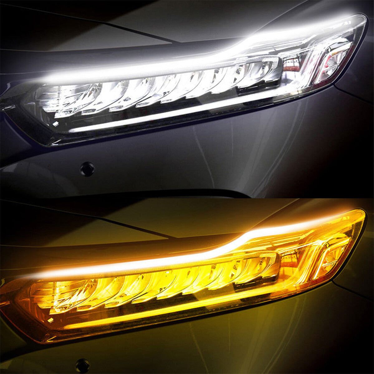 2 45cm car LED indicator dynamic stripes DRL headlights daytime running light lamp
