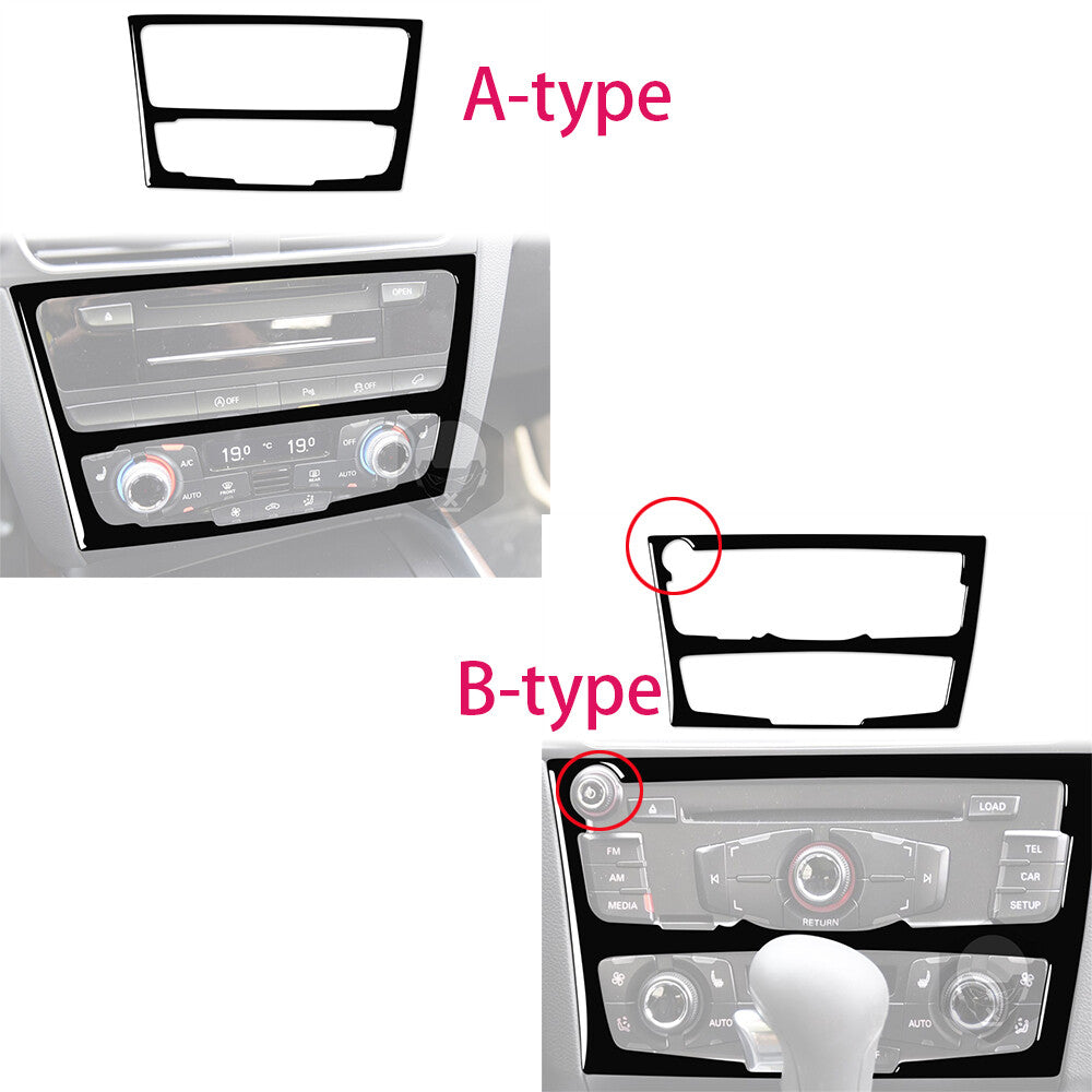 Gloss Black Central Console AC CD Switch Panel Trim for Audi Q5 8R SQ5 2009-2017