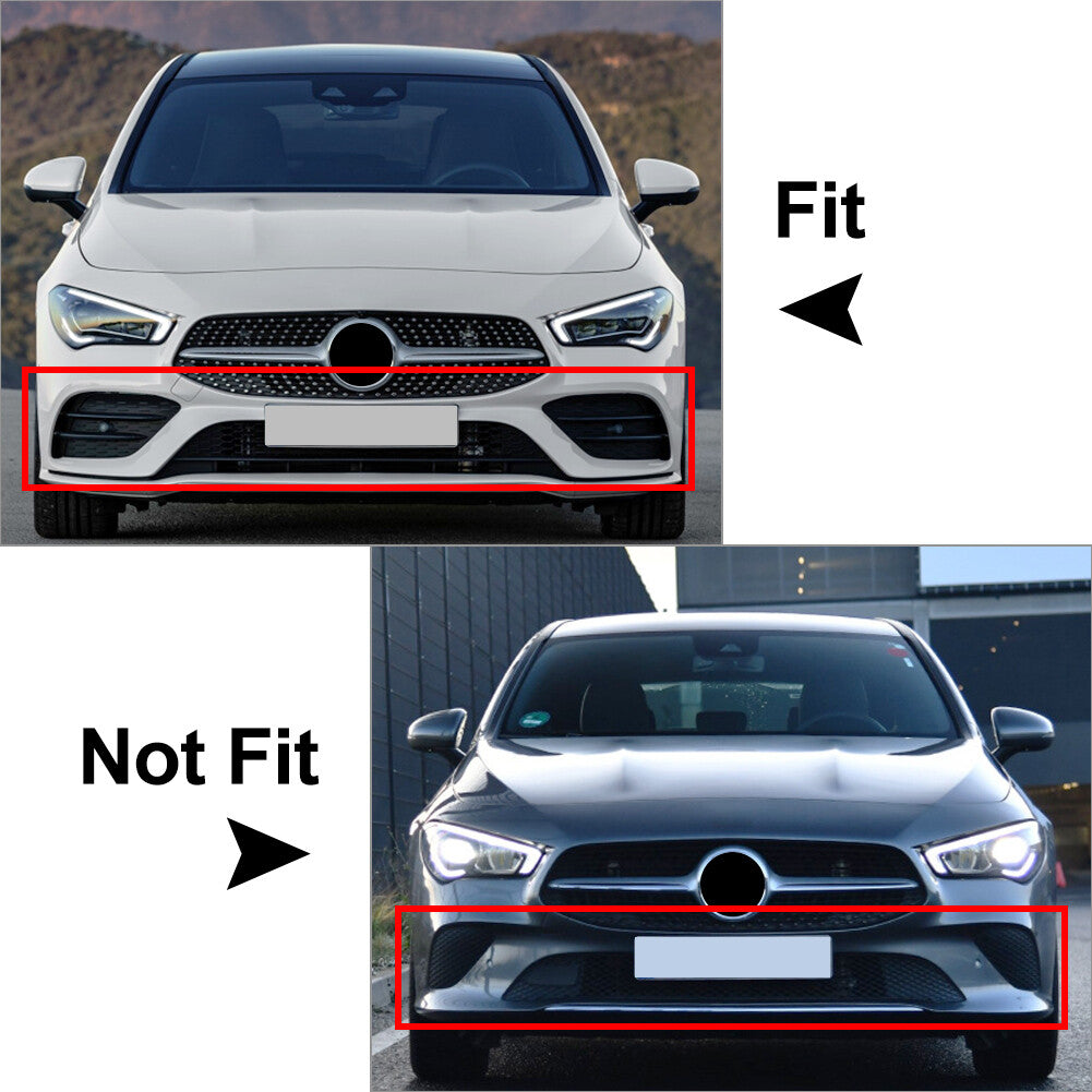 Car Front Bumper Lip Splitter Spoiler ABS Fit for Mercedes-Benz CLA C118 2020+