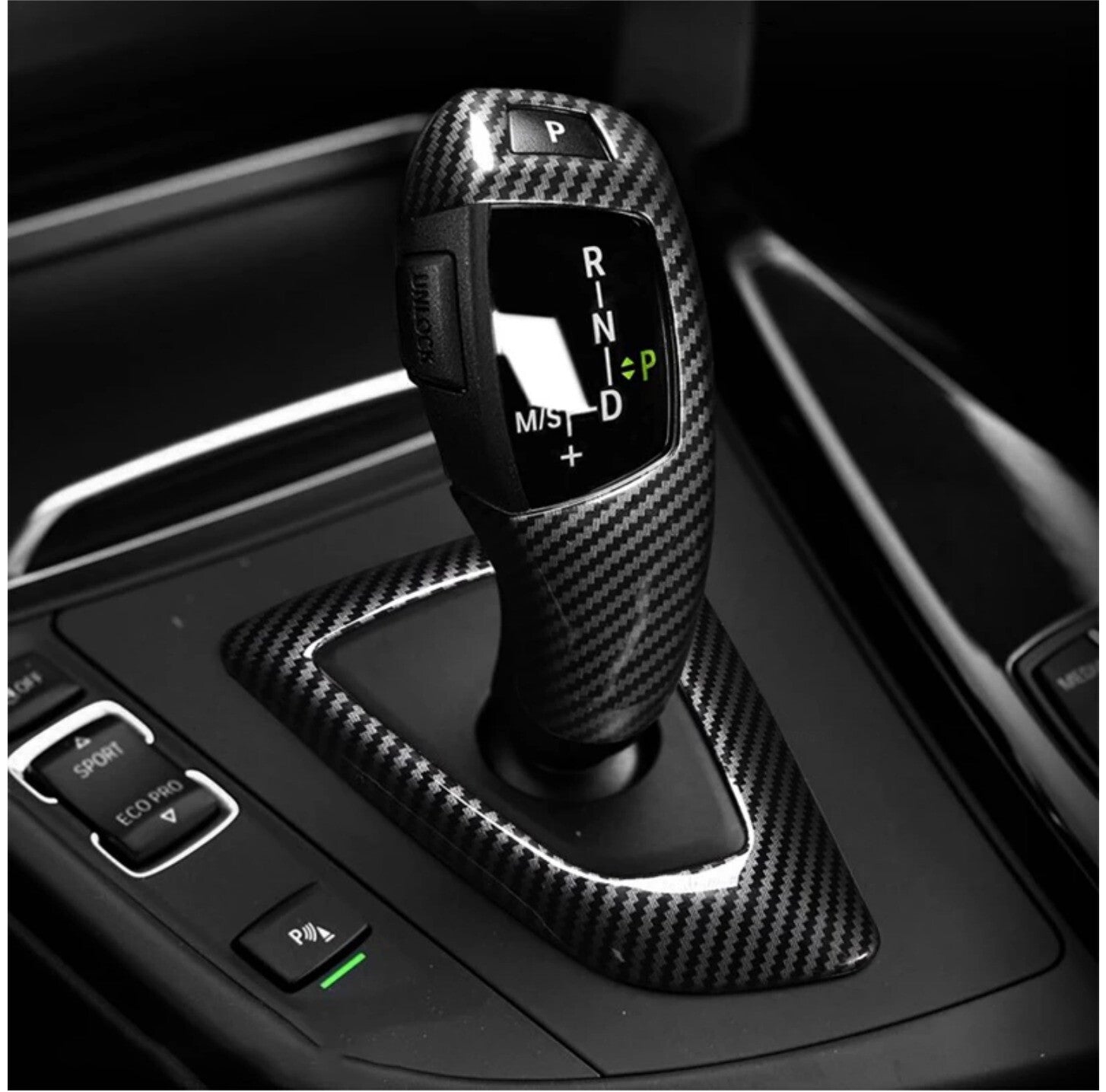 Carbon style shift cover accessories for BMW X3 X4 X5 X6 F30 F10 F20 F34