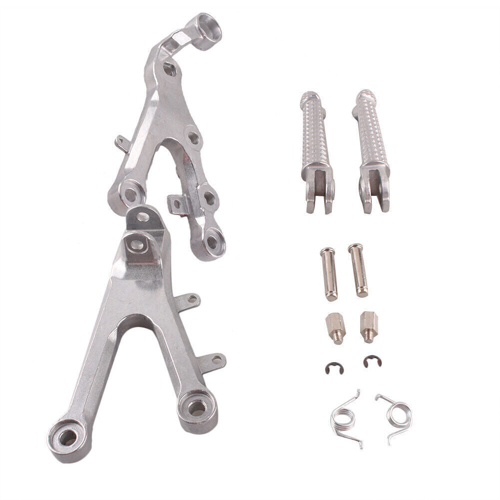 Front Footpegs Footrests Brackets Assembly Fit for Yamaha YZF R6 2006-2011