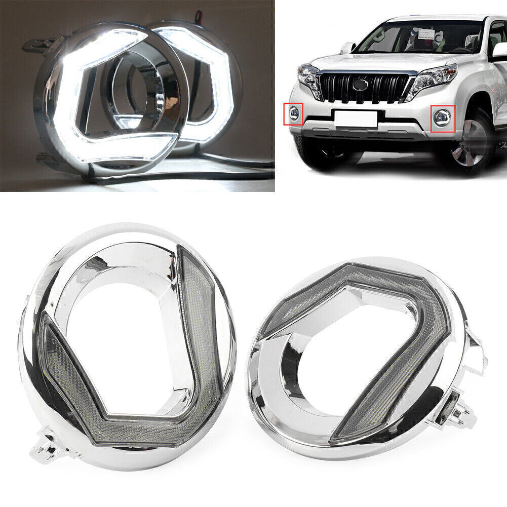 LED DRL Daytime Running Fog Light Lamp Fits for Toyota for Land Cruiser Prado 2014-2015