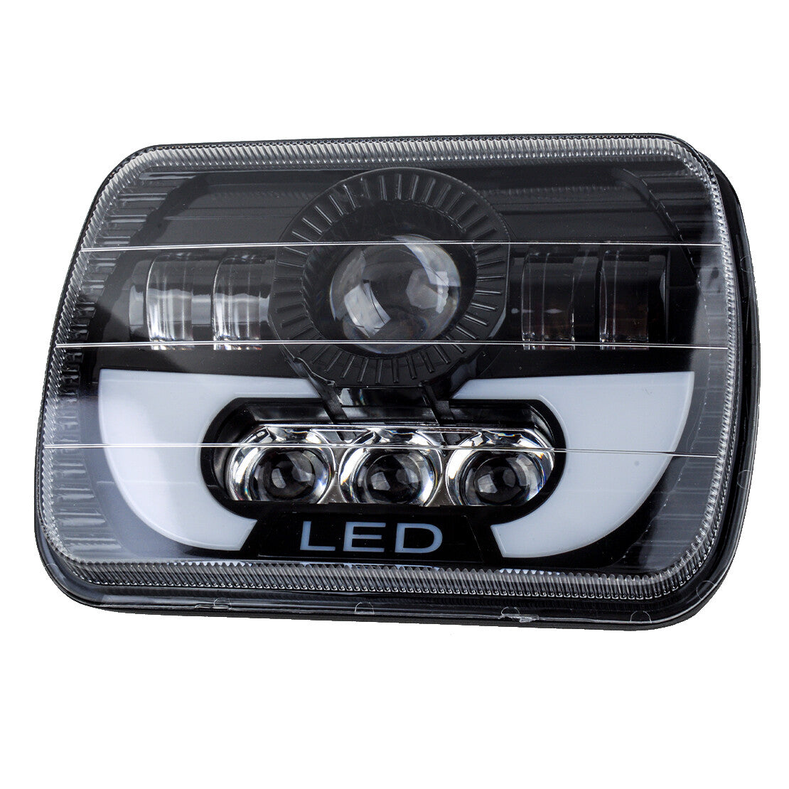7x6-inch and 5x7-inch LED headlight rings (DRL) suitable for Jeep Cherokee XJ, for Wrangler YJ, and for GMC .