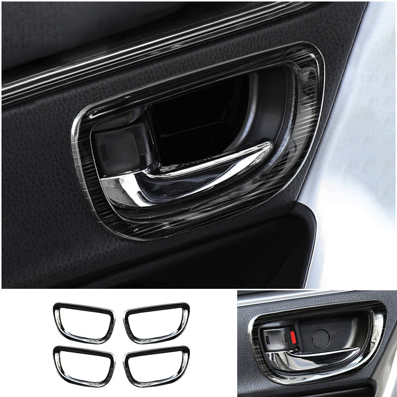 4x Black Titanium Inner Door Handle Frame Cover Fit for Toyota for Corolla 2014-2018