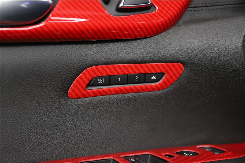 for Cadillac CT6 16-20 Red Carbon Fiber Interior Centre Decoration Full Set Trim