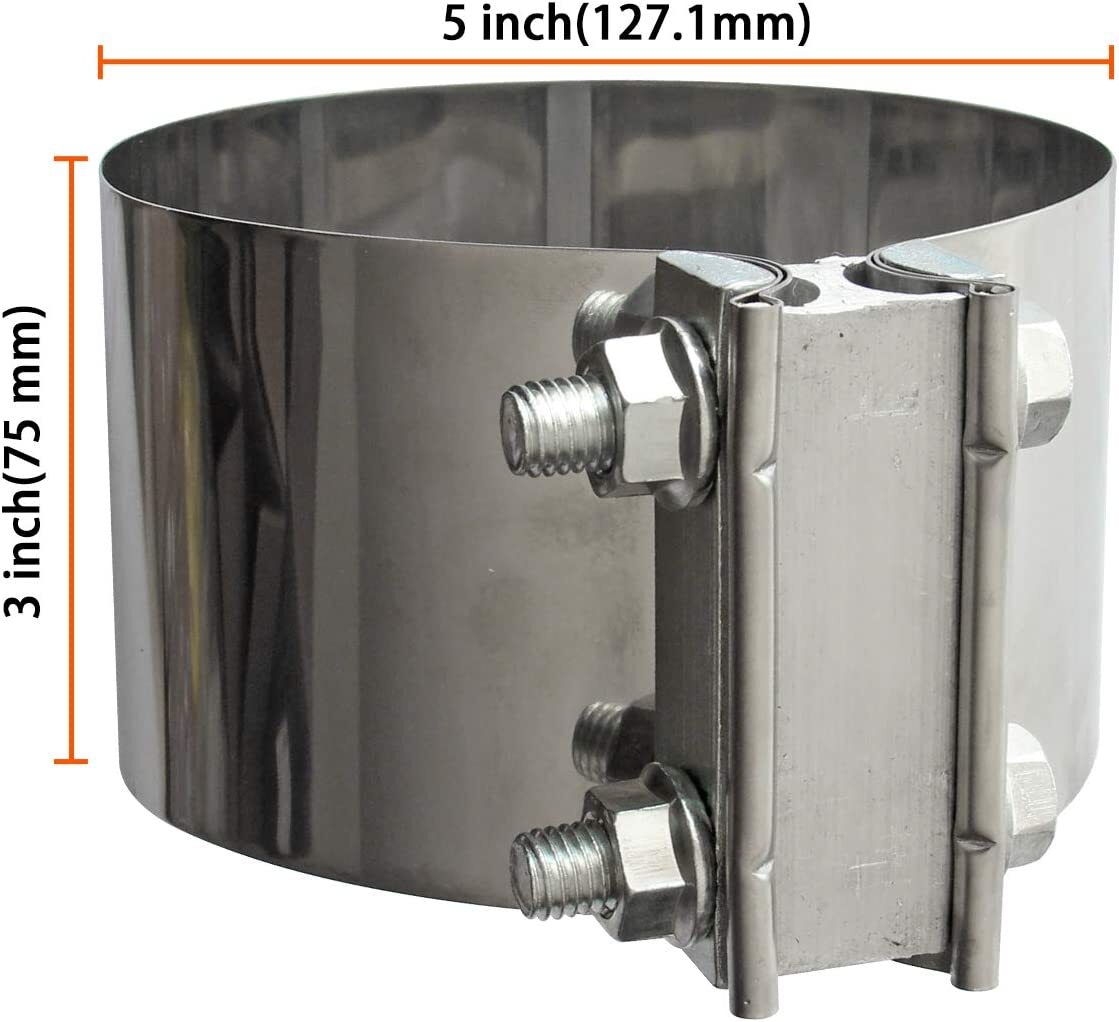 Butt combined exhaust with jacketed muffler connection seal clip for 5-inch OD pipes