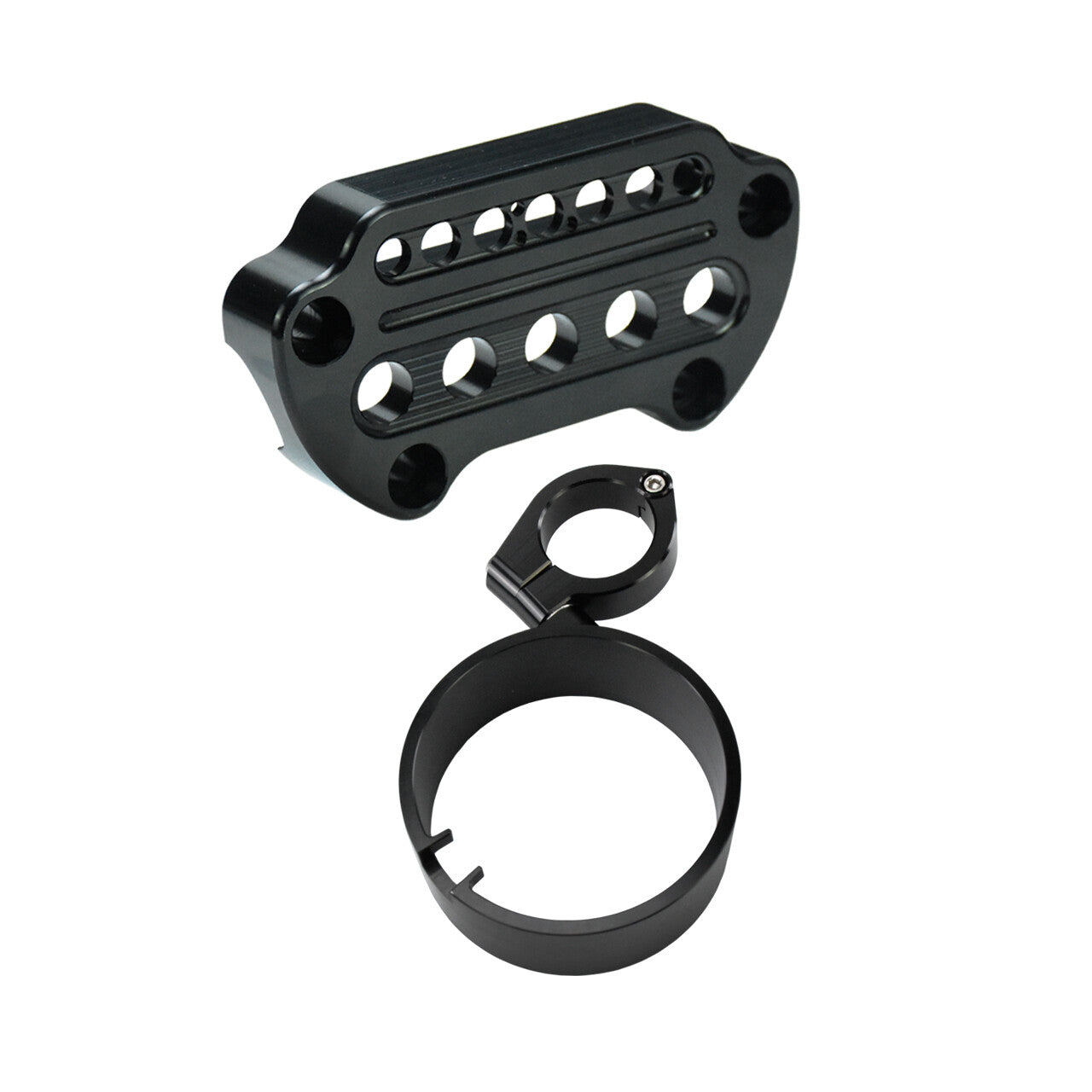 Front Indicator Handlebar Clamp Cover + Side Speedometer Bracket Fit for Harley
