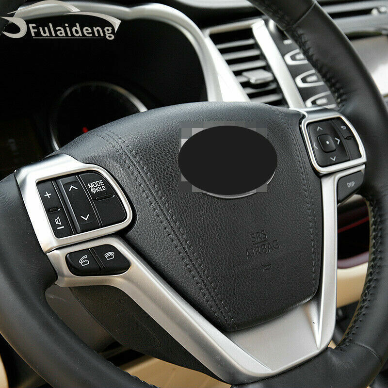 for Toyota Highlander 2014-2019 Interior Steering Wheel Button Decor Cover Trim