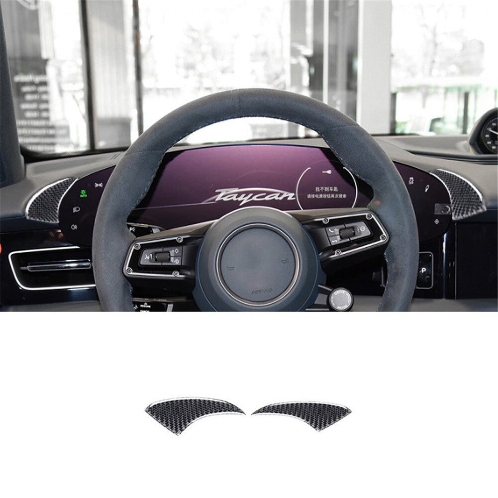 2-piece carbon fiber interior dashboard side cover trim for Porsche Taycan