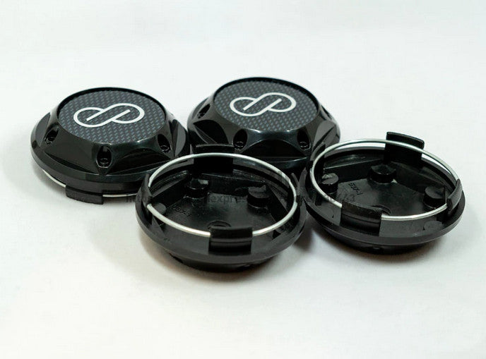 4x68mm Enkei wheel center hubcap rim cap badge black carbon