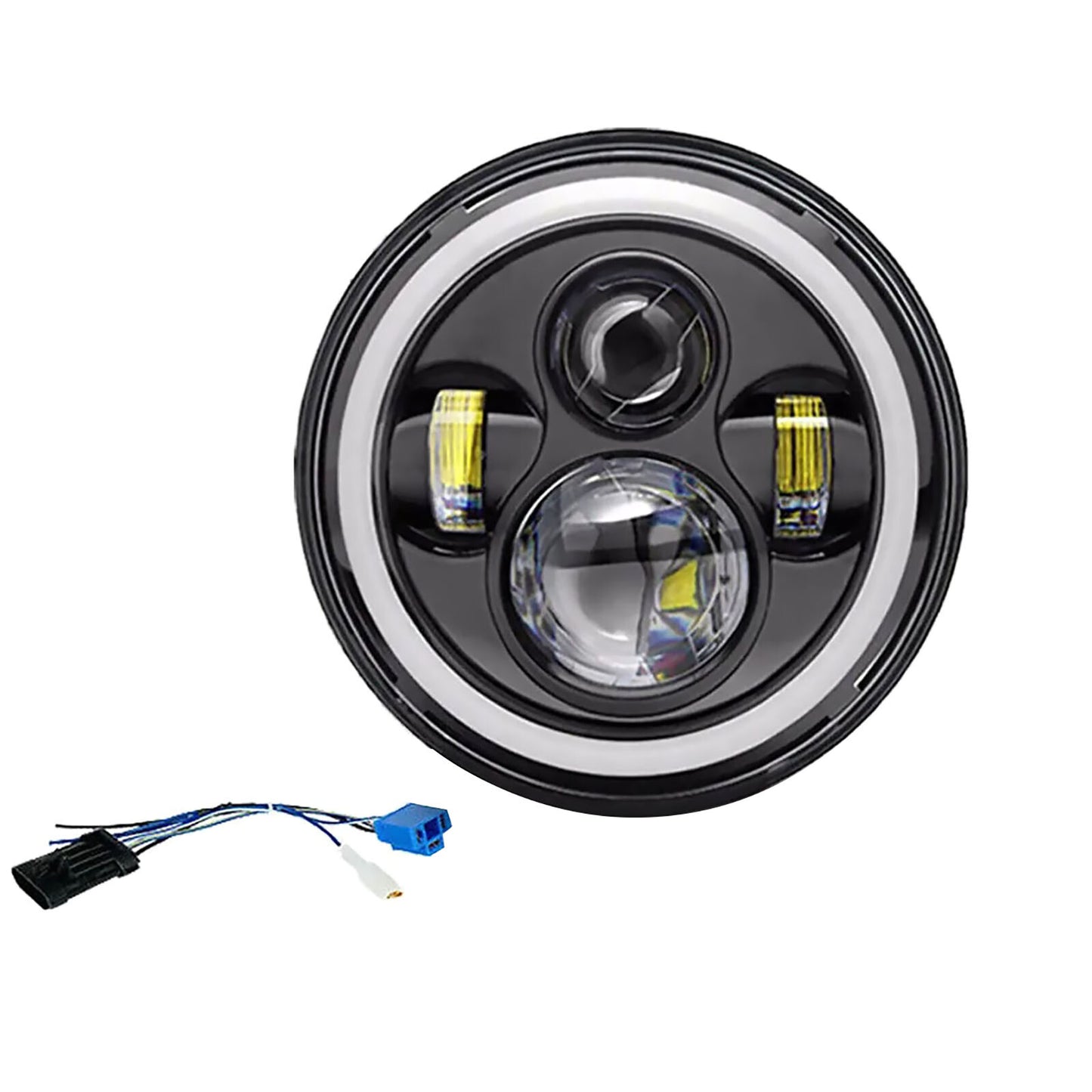 7 LED Motorcycle Projector Headlight Parts for Honda for Yamaha for Kawasaki