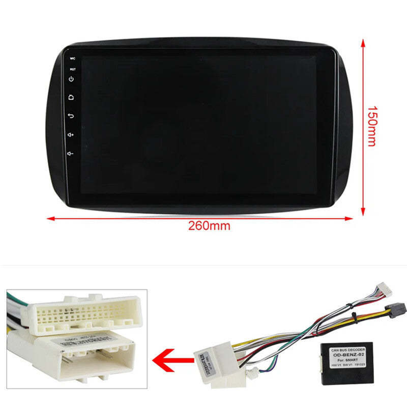 Car Android Radio Video Stereo Multimedia 9inch Navi GPS for Smart 453 Fortwo