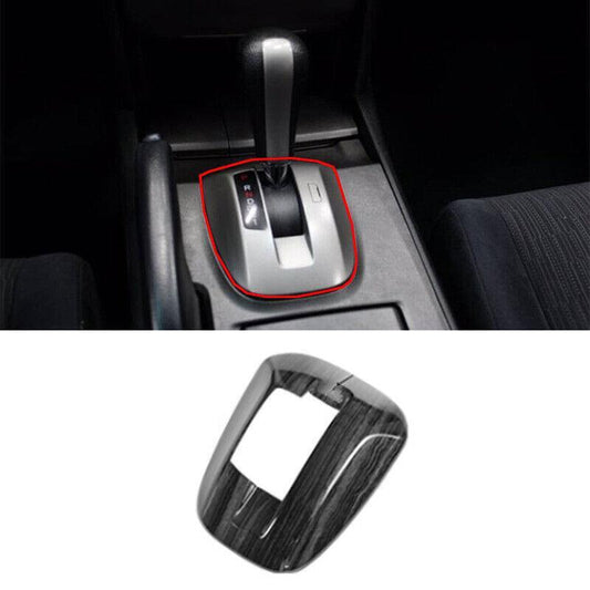 Black Wood Grain Center Console Gear Shift Panel Trim for Honda Car Accord 08-12
